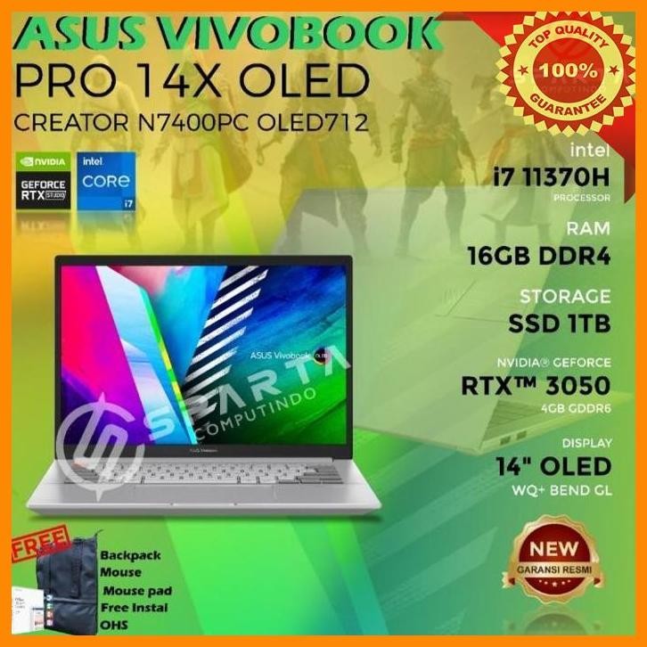 (CVS) LAPTOP ASUS VIVOBOOK PRO 14X OLED N7400PC CORE I7 GEN 11 RAM 16GB NEW