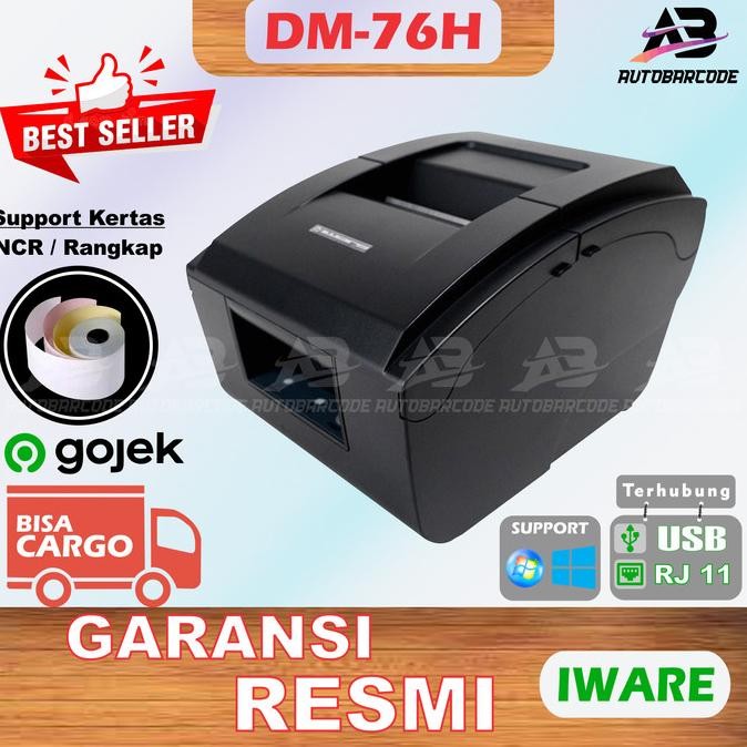 TERBARU - PRINTER KASIR/PRINTER STRUK 76 MM DOT MATRIX IWARE DM-76H USB