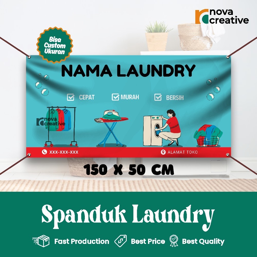 Banner Laundry Express Banner Custom Gratis Desain