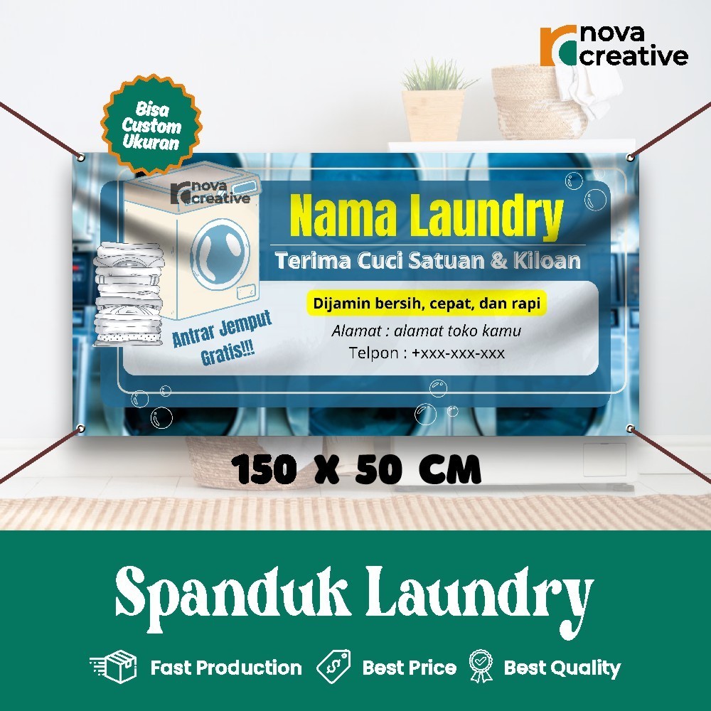 Banner Laundry Baju Baligho Custom Gratis Desain