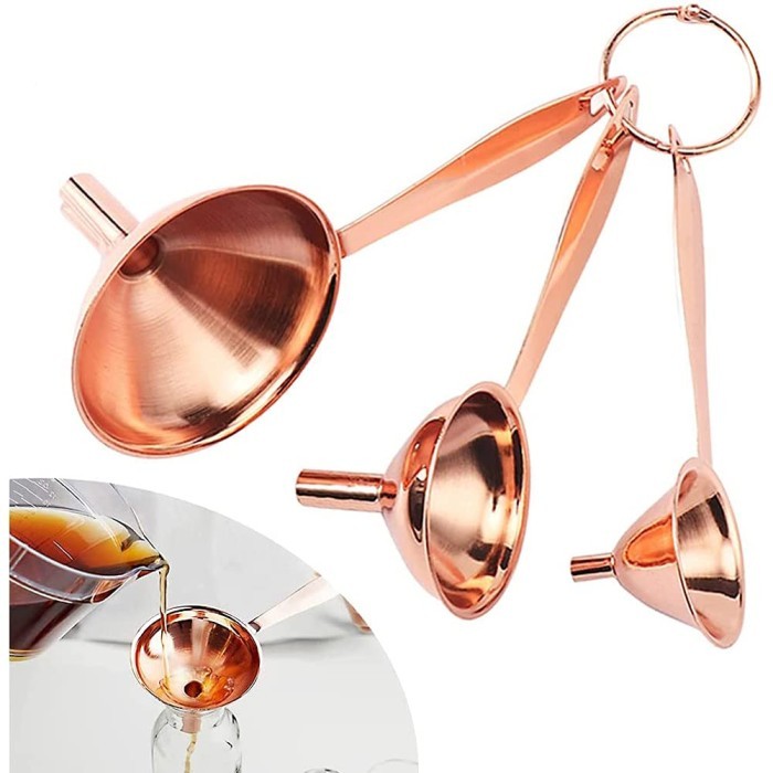 

TERBARU ROSE GOLD FILLING FUNNEL 3 SET / CORONG MINYAK AIR ISIAN LIQUID BAHAN STAINLESS