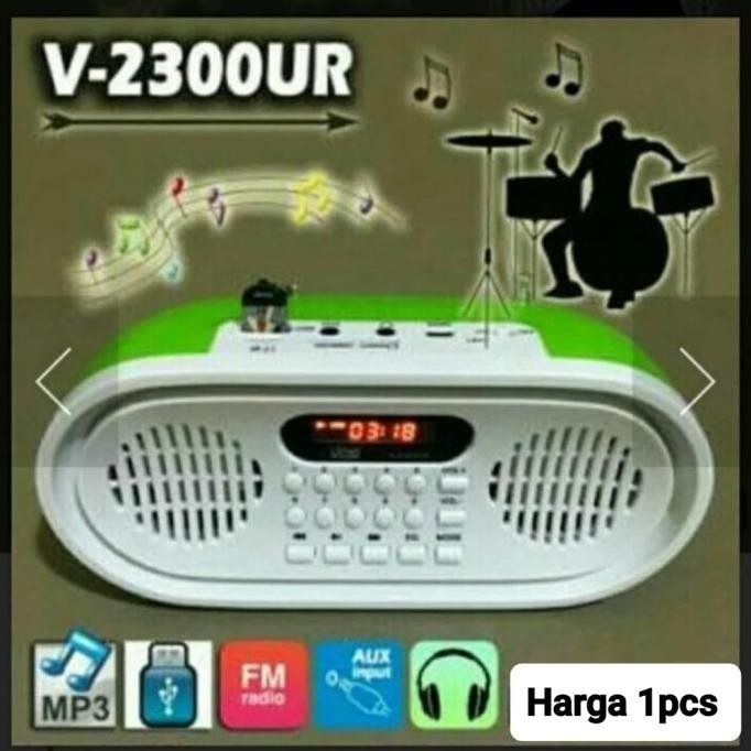 SPEAKER PORTABLE VDR V2300UR USBMP3 RADIO BATERAI CHAS  1911T