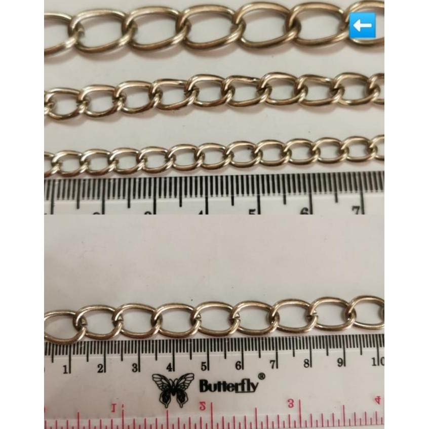 [10 Meter] Rantai Silver / Rantai Nickel / Rantai Besi / Rantai Tas