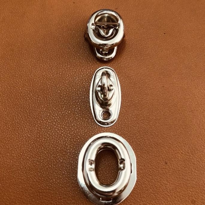 Kunci Putar Tas / Kunci Putar Oval Premium / Kancing Tas Putar Clutch