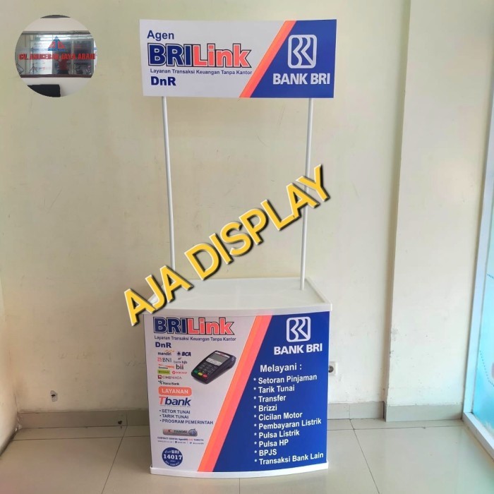 EVENT DESK BRI MEJASI CETAK STIKER LOGO BRI