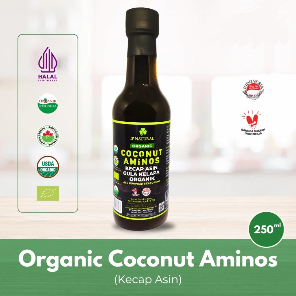 

Kecap ASIN SEHAT Soy Free, Sehat, VEGAN, Tanpa MSG, Tanpa Pengawet 250 ml Coconut Aminos