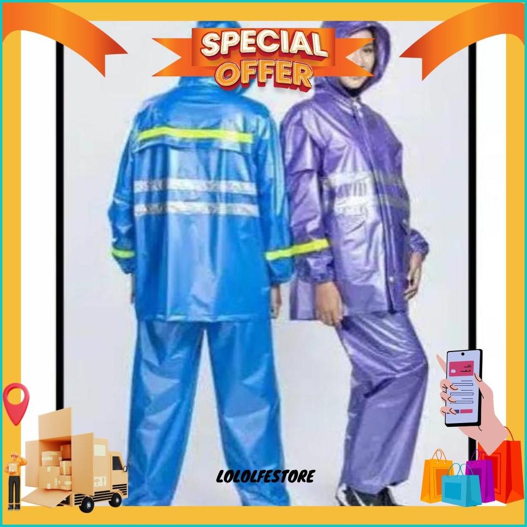 Jas Hujan Baju Celana Taft Ibex / Jas Hujan Pvc / Jas Hujan Dewasa Pria Wanita / Jas Hujan Flash Pro