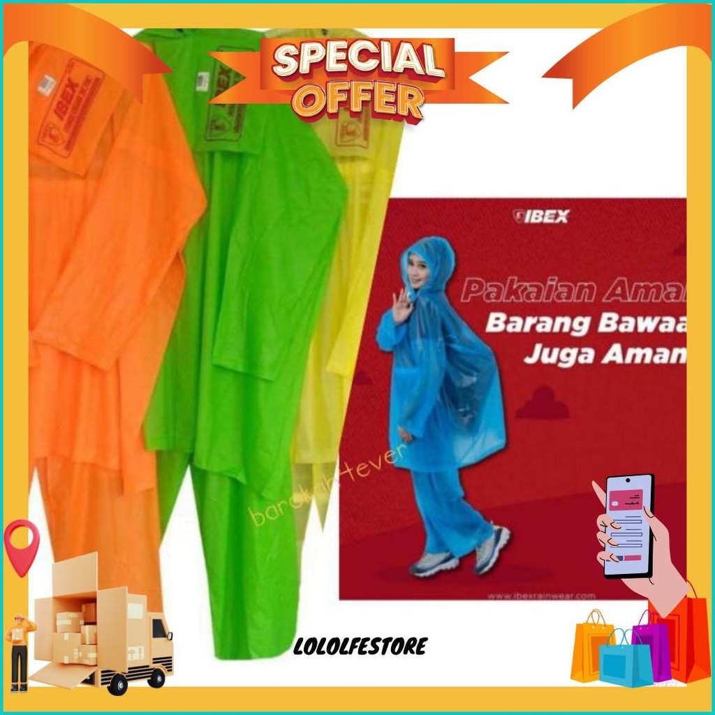 Jas Hujan Ponco Lengan Celana Ibex Tiktok Cod