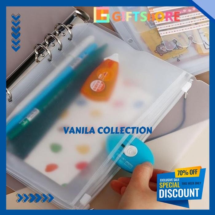 

A5/A6 BENING PVC TAHAN AIR LEPAS TAS PENGIKAT RITSLETING FILE FOLDER SAKU ISI ULANG AMPLOP 6 LUBANG NOTEBOOK PLANNER AKSESORIS-GS BEST SELLER