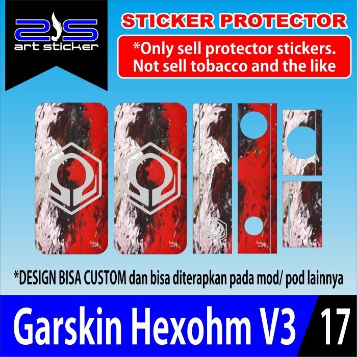 COD Hexohm V3 Suicide Black Abstrak Stiker Skin Casing Bayar Ditempat Buy1get1free