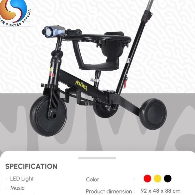 Sepeda Roda 3 Balance Bike 3In1Merk Nuwa T32 El Stir