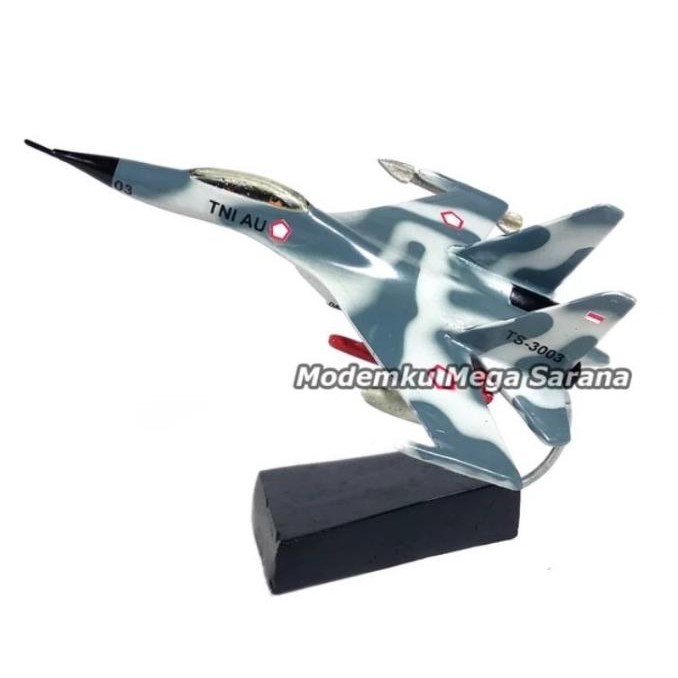 Diecast Miniatur Pesawat Tempur TNI Sukhoi SU-30 TS 3003 19x13x12cm H24C
