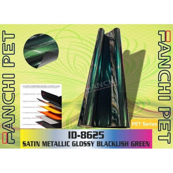 

TERBARU - ROLL Sticker FANCHI ID-8625 Satin Metallic Glossy Blackish Green ROLL