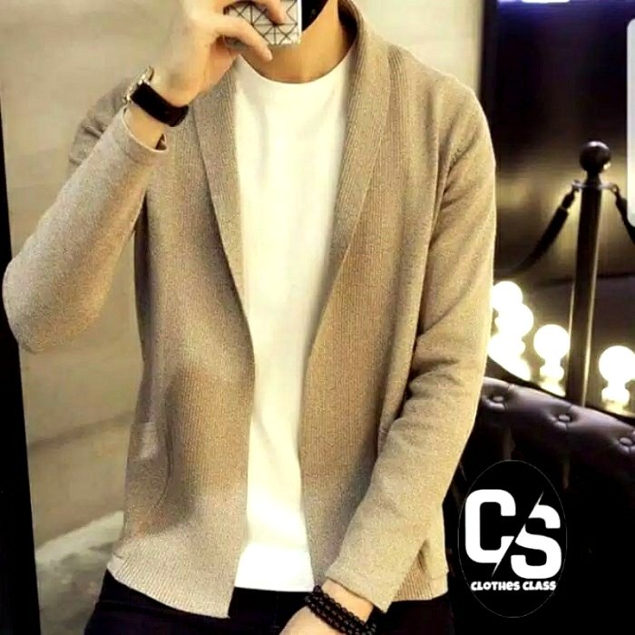 Blazer Pria Korea Cotton Rajut Halus Kualitas Premium