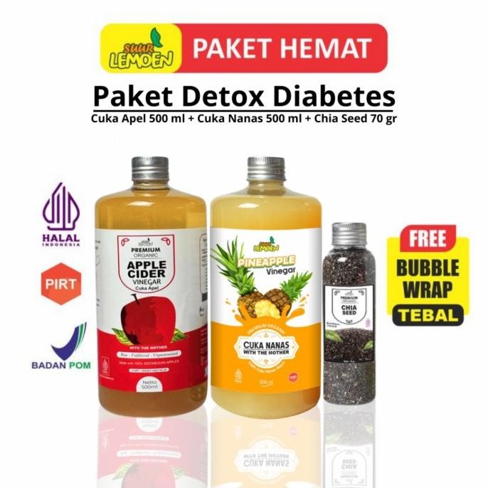 

HOT SALE Paket Diet Sehat - Cuka Apel 500ML, , Cuka Nanas 500 ml dan Chia Seeds 70Gr - By Suur Lemoen ID - PBG