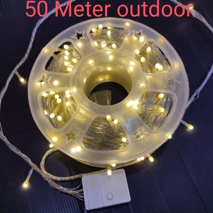 LAMPU LED NATAL THUMBLER 50M WARM WHITE OUTDOOR TWINKLE LIGHT DEKORASI TL