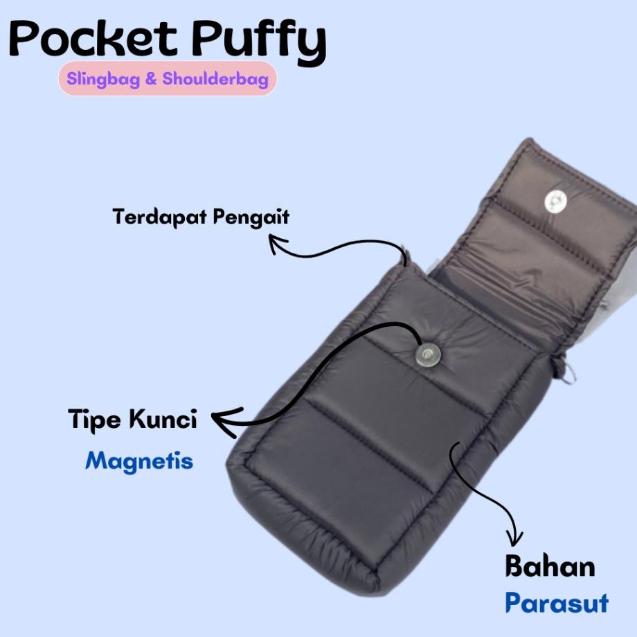 ASFOUR - Pocket Puffy PUFFY SLINGPHONE | TAS SELEMPANG HP WANITA Tas Wanita Puffy Bag Mini Puffy
