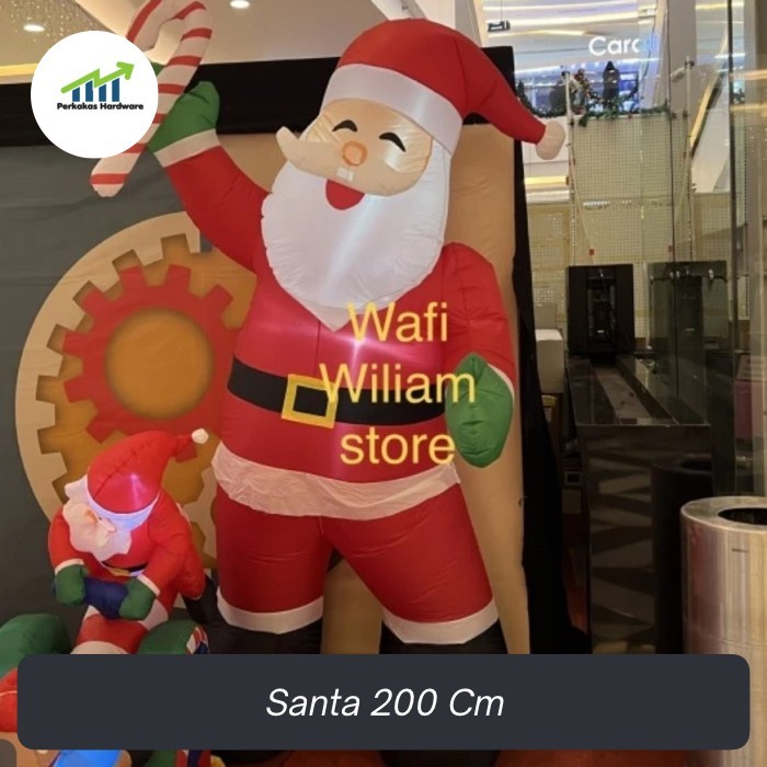 Produk Unggulan] Noelle 200 Cm Patung balon Boneka Santa Claus besar Dekorasi natal