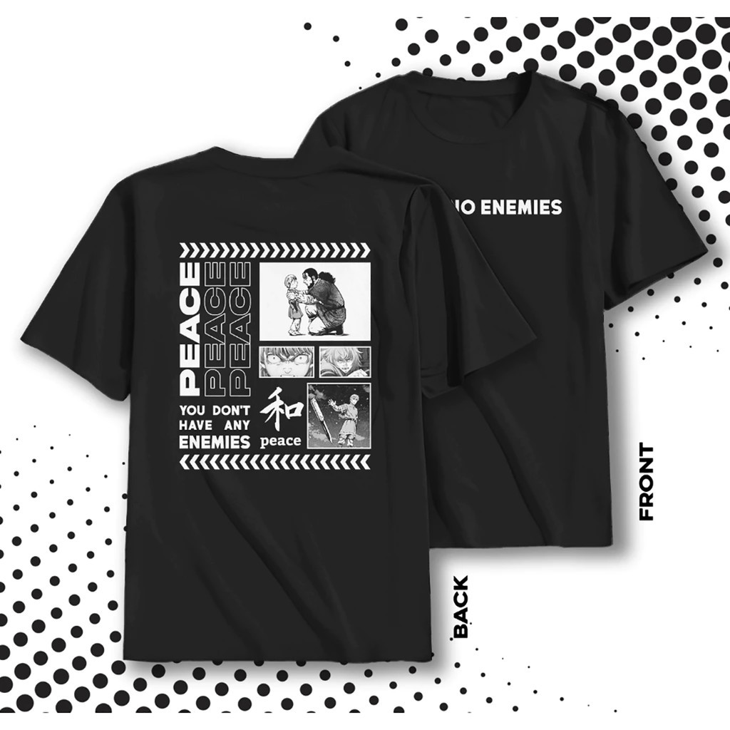 KAOS TSHIRT VINLAND SAGA I HAVE NO ENEMIES ANIME DISTRO KEREN Kaos Distro Anime Remaja Dewasa