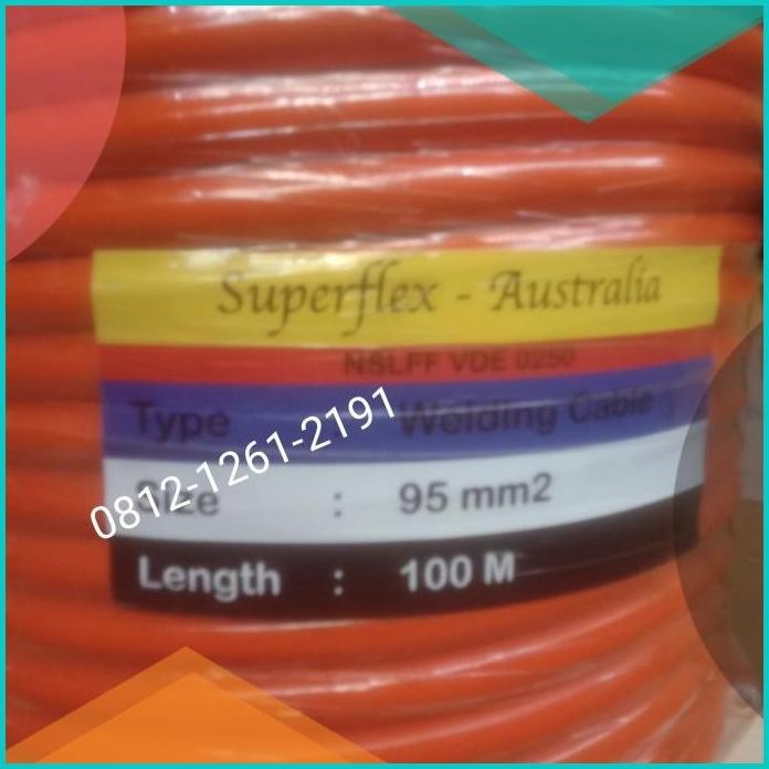 

WELDING CABLE SUPERFLEX 95MM X 100M COPPER 100% KABEL LAS FULL TEMBAGA