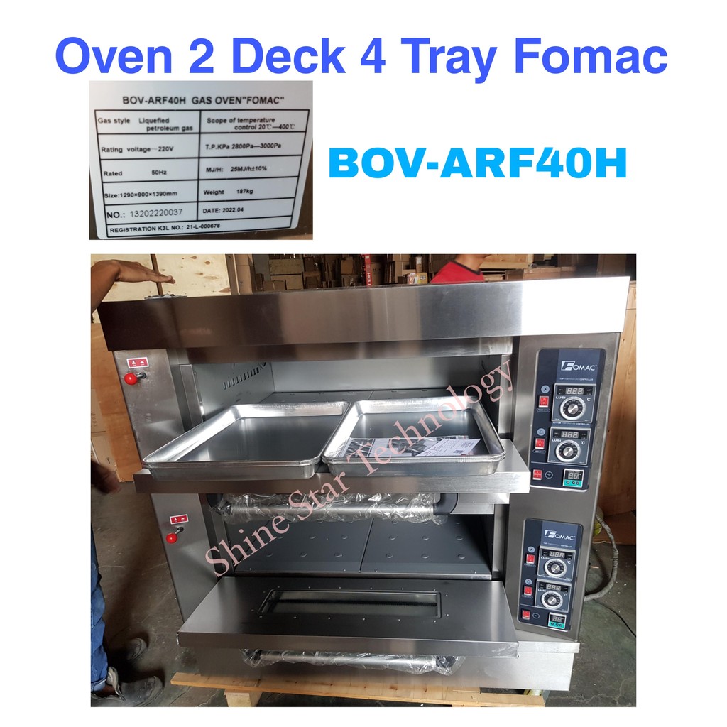 Fomac Gas Deck Oven 2 Deck 4 Tray BOV-ARF40H BOV ARF40H Mesin Open 2deck 4loyang