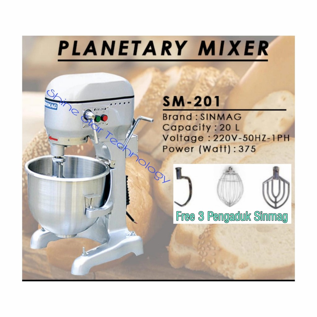 SINMAG Planetary Mixer Mesin Pencampur Adonan Roti Taiwan SM-201 SINMAG