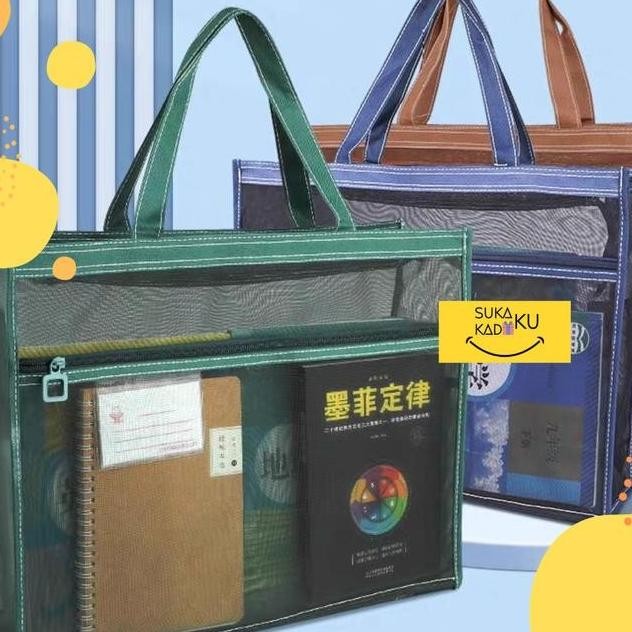 

ORIGINAL!! DOCUMENT BAG ZIPPER MESH MAP ORGANIZER DOKUMEN BERKAS A4 TRAPARAN