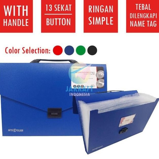 

READY MAP TAS EXPANDING FILE HANDLE TENTENG PLASTIK FOLIO F4 DOKUMEN