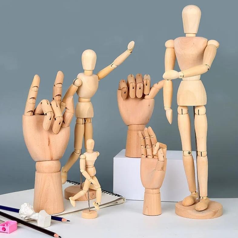 

wooden hand body draw action toys drawing sketch mannequin model movable limbs figures home decor artist models jointed doll