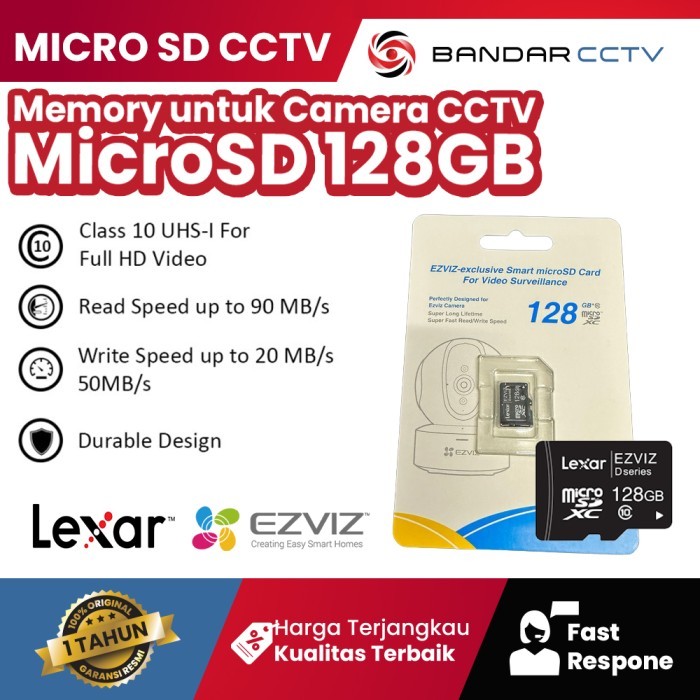 Lexar Ezviz Smart Micro SD 128GB Khusus CCTV