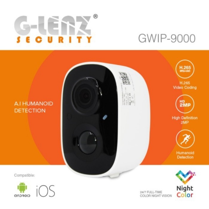GLENZ SMART BATTERY IP CAMERA CCTV - GWIP 9000 (Full HD 2MP)