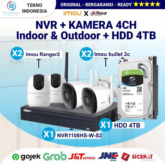 PAKET CCTV IMOU Ranger 8 Channel Wireless NVR WiFi IP Camera 2MP DAHUA