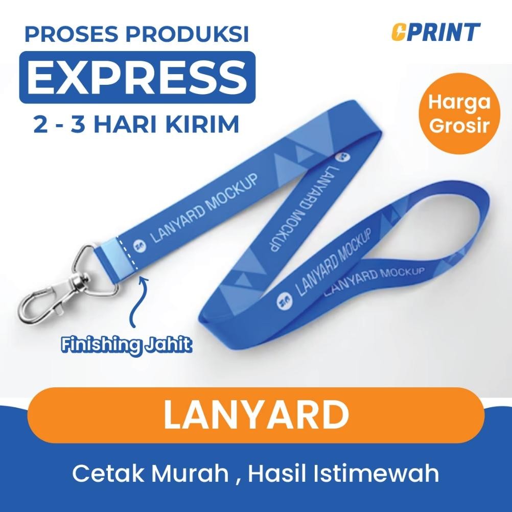 

Lanyard Custom Tali ID Card Cetak 2 Sisi Bahan Tissue Premium Express Extra Kilat Pre-Order 3 Hari