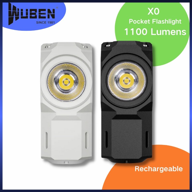 Wuben X-0 Knight Aluminium Senter Saku EDC Terang 1100 Lumens Untuk berkemah di luar ruangan |267D41