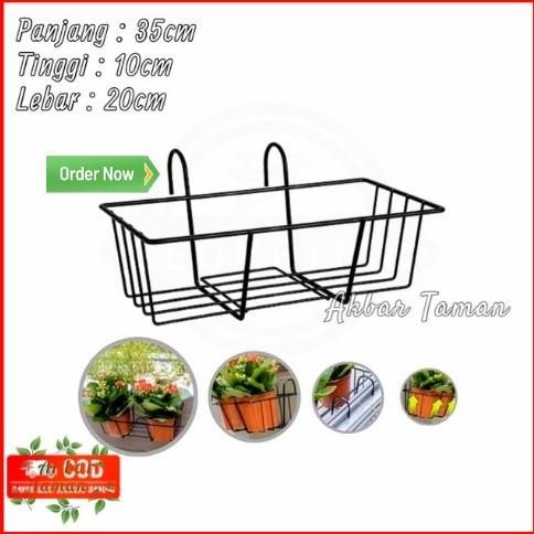 Gantungan Pot Besi Balkon Rak Tanaman / Rak Bunga Taman Balkon Dinding