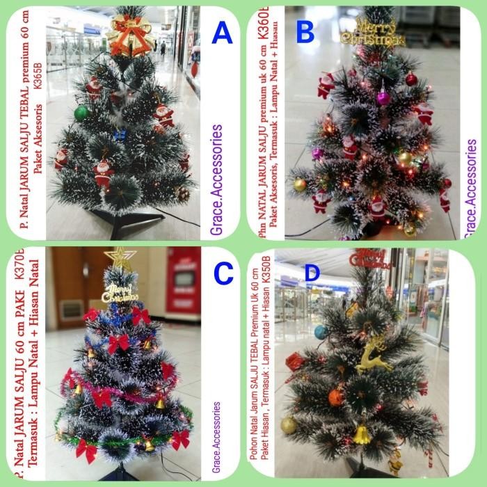 Pohon Natal 60 Cm Paket Aksesoris Lampu Pohon Natal Kecil Mini Meja