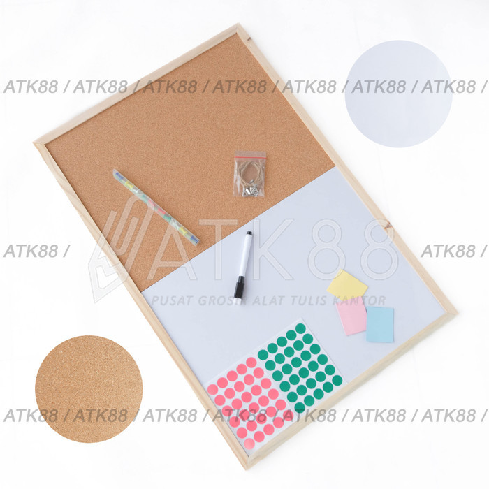 

Sale Cork Board Message 40 X 60 Cm 2 Sisi Background Sticker Papan Mading