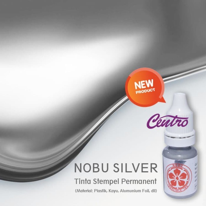 

Sale Nobu Silver Tinta Stempel Permanent Cap Logo Plastik Besi 10Ml