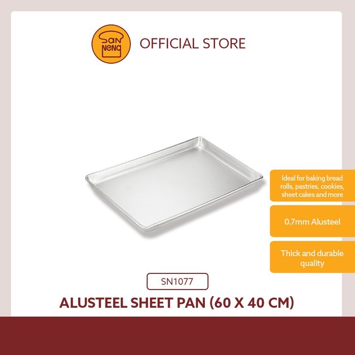 

Sanneng SN1077 - Alusteel Sheet Pan 0.7mm 60X40x3cm Loyang Baking Pan