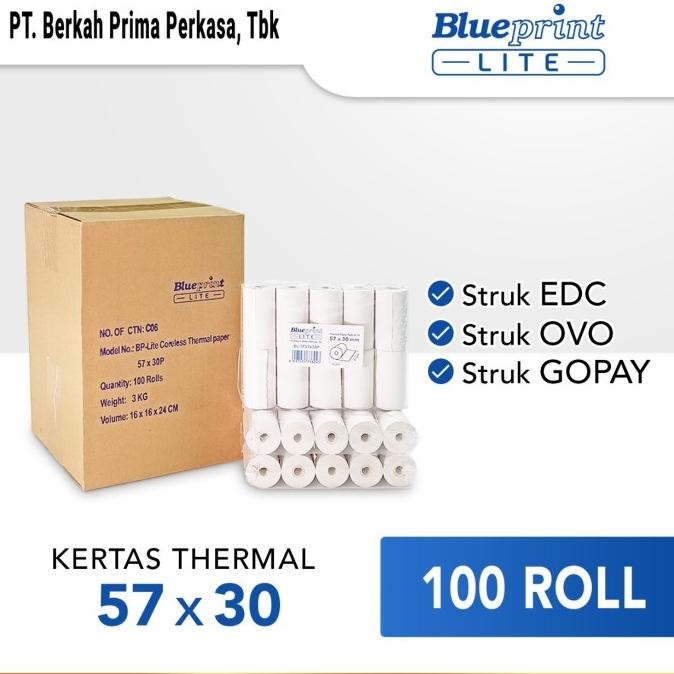 

Terlaris Kertas Thermal Kasir Struk EDC BLUEPRINT Lite 57x30 , 57 X 30 - 1 Dus SALE