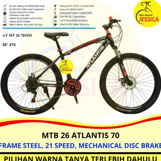 Sepeda Gunung MTB 26 Atlantis Harley Batik 69 Rem Disc Murah