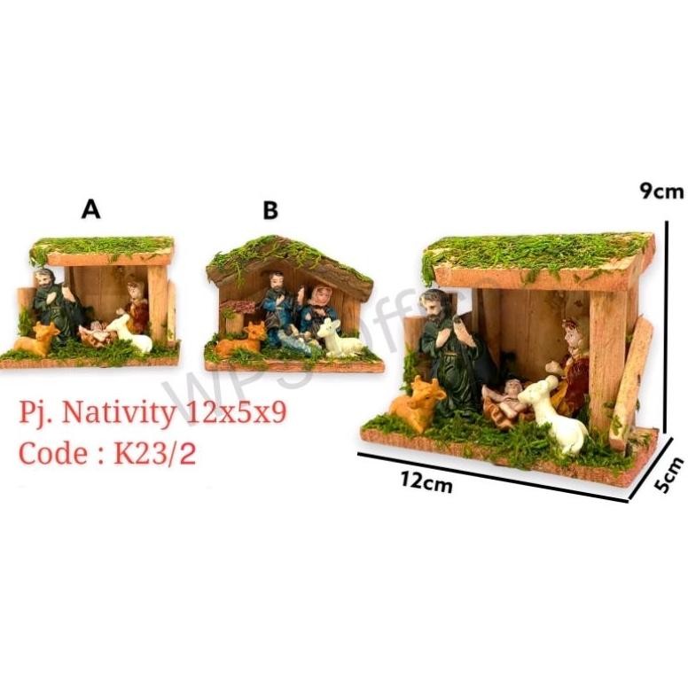 Hiasan Natal Pajangan Nativity Gua Natal 12x5x9cm K23/2 - Hiasan Natal - Dekorasi Natal - Gua Natal 
