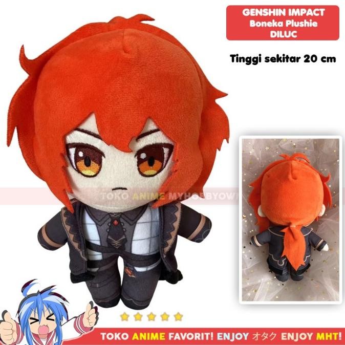 Boneka Anime Karakter Diluc Plushie Doll