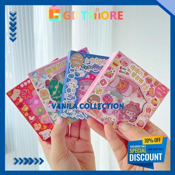 

100 LEMBAR STICKER BOX KECIL ISI LUCU ANTI AIR AESTETIK WATERPROOF DIY STIKER TANGAN STIKER LABEL AKUN-GI DISUKAI BANYAK ORANG