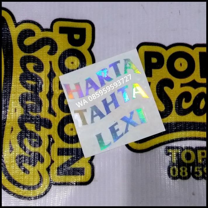 

GRATIS ONGKIR STICKER HARTA TAHTA LEXI WARNA HOLOGRAM SIZE 6X6CM !!!!!