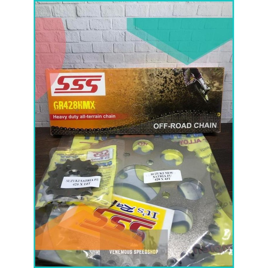 Gearset SSS 428 Rantai SSS HMX Dan Gear Depan Belakang SSS Satria FU 1