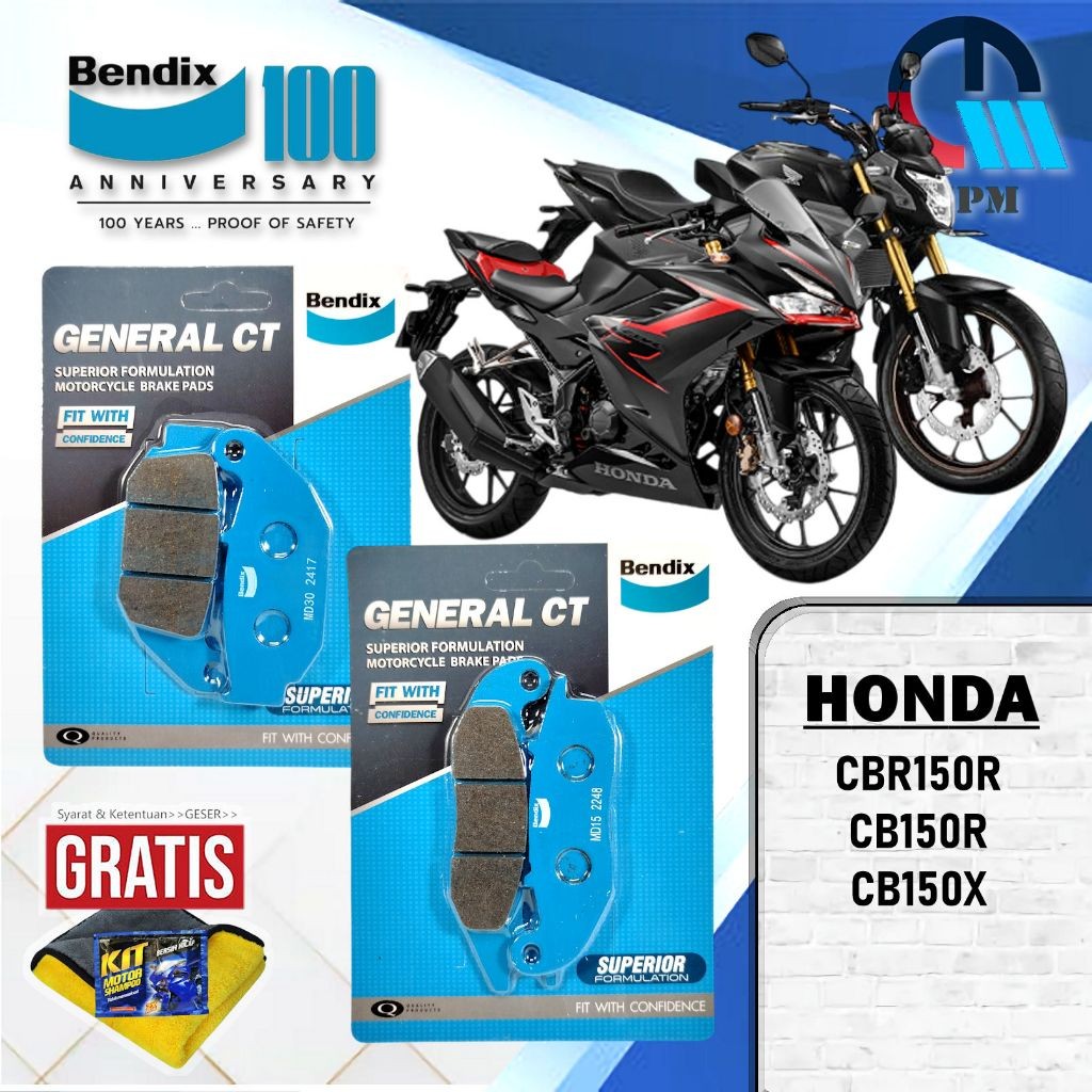 Kampas rem CBR150, CB150R, CB150X New Mega Pro Honda Bendix Kampas rem Depan dan Belakang