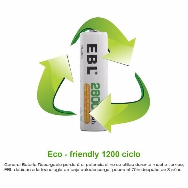 Ebl Battery Aa 2800 Mah Rechargeable - Paket 8 Baterai Terlaris