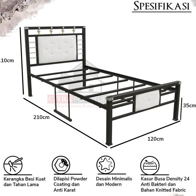 Ranjang besi minimalis 120x200