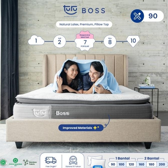 Kasur Pocket Spring Bed TURU BOSS ukuran 90x200 (Single) FREE BANTAL